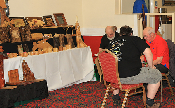 Brian Walsh at the carving display.